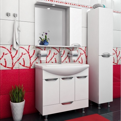 Шкаф пенал Runo Барселона 30 универсальный Белый