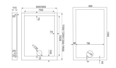 Акриловый поддон для душа Good Door Олимпик 120x90 Белый