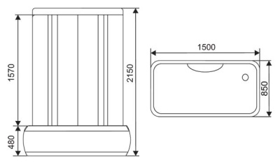 Душевой бокс Arcus AS-205 85x150 профиль Черный стекла Серые тонированные