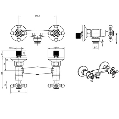 Смеситель для душа Boheme Royal Cristal 314-Royal/CRST Бронза