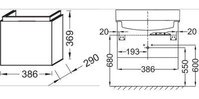 Тумба под раковину Jacob Delafon Rythmik 39 EB1036-G1C подвесная Белая глянцевая