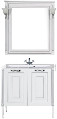 Тумба под раковину Aquanet Паола 90 181762 Белая серебро