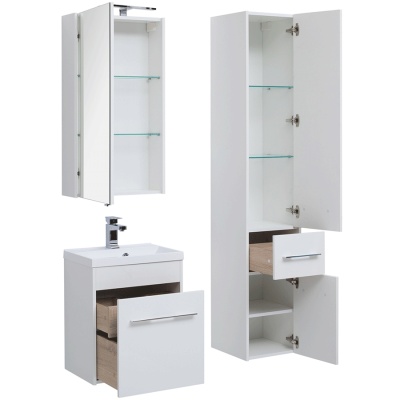 Комплект мебели для ванной Aquanet Августа 50 225266 подвесной Белый