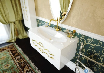 Тумба под раковину Aqwella Clarberg Due amanti 100 DUE0110W подвесная Белая без ручек