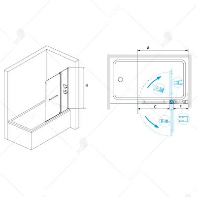 Шторка на ванну RGW Screens SC-04 110x150 профиль Хром стекло прозрачное Шторка на ванну RGW Screens SC-04 110x150 профиль Хром стекло прозрачное