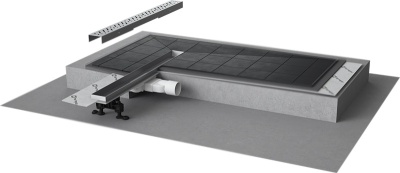 Линейный трап для душа Radaway RadаDrain Slim 55 для плитки 8-12 мм с решеткой SlimRain