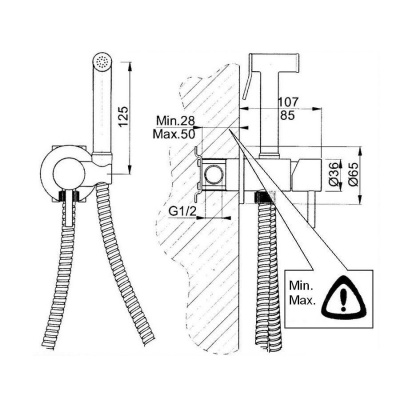 Гигиенический душ со смесителем Giulini Futuro RU-GIU.SH25RG Розовое золото