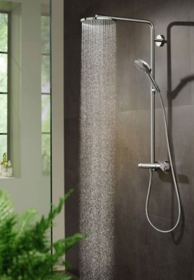 Душевая система Hansgrohe Raindance Select S Showerpipe 27633670 с термостатом Черный матовый