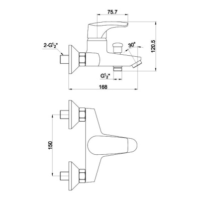 Смеситель для ванны Timo Uta 0094Y Хром