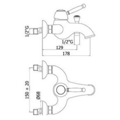 Смеситель для ванны Paffoni Giorgia GI022BR Бронза