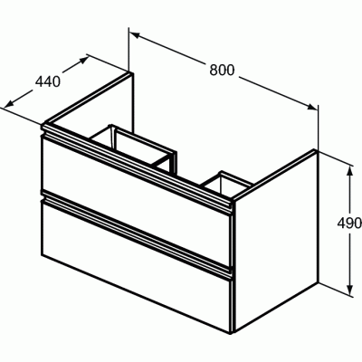 Тумба под раковину Ideal Standard Tesi 80 T0051OV подвесная Белая глянцевая