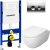 Комплект унитаза AM.PM Awe C111738WH с инсталляцией Geberit Duofix Delta UP100 458.124.21.1 с сиденьем Микролифт и клавишей смыва Хром