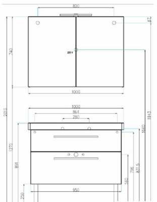 Тумба под раковину Villeroy&Boch 2Day2 95 подвесная Белая