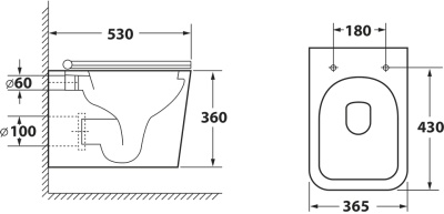 Унитаз Owl 1975 Vatter Ruta-H OWLT190404 подвесной с сиденьем Микролифт