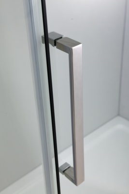 Душевой уголок Black&White Stellar Wind S502 прямоугольный профиль Серебристый хром стекло прозрачное