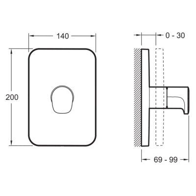 Переключатель потоков Jacob Delafon Modulo E98734-CP Хром