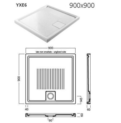 Керамический поддон для душа Hatria Leaf 90x90 Белый с антискользящим покрытием
