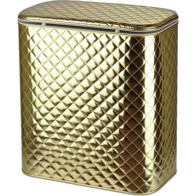 Корзина для белья Cameya Стеганая GAC-BG глубокая Золотая матовая, кант золото