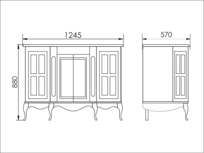 Тумба c раковиной Атолл Верона 120 dorato (золото)