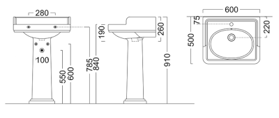 Раковина Kerama Marazzi Pompei PO.wb.60 Белая