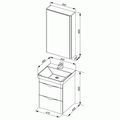 Комплект мебели для ванной Aquanet Орлеан 50 183183 подвесной Белый