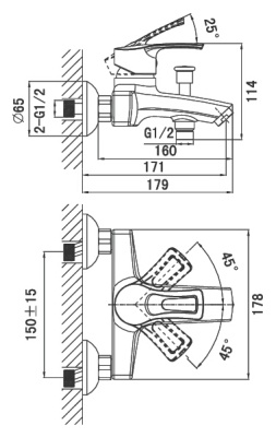 Смеситель для ванны D&K Bayern Furth DA1223201 Хром