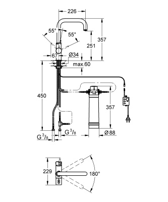 Смеситель для кухни Grohe Blue 31299001 Хром