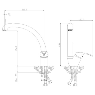 Смеситель для кухни Rossinka Y35-23 Хром