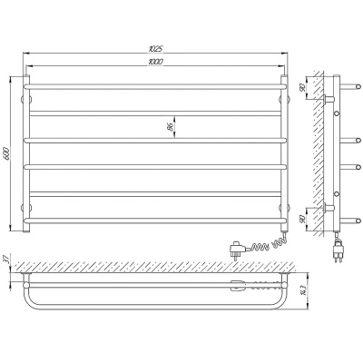 Электрический полотенцесушитель Laris Практик П6 60х100 R 75201058 Белый