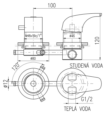 Смеситель для душа Rav Slezak 3 X382 хром