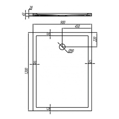 Душевой поддон из искусственного камня Акватон Калифорния 120x90 Белый