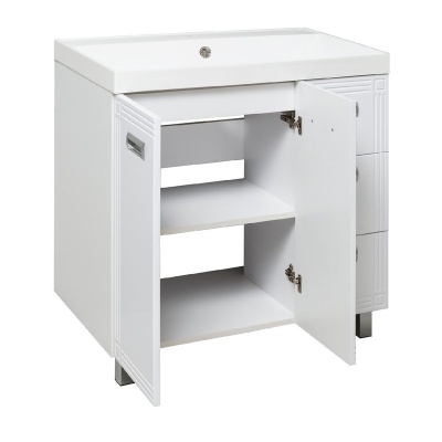 Тумба с раковиной Runo Карат 80 Белая