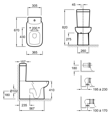 Унитаз Jacob Delafon Replay 4974K-00 без сиденья и бачка