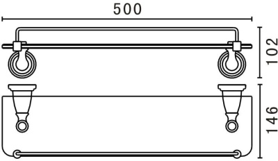 Стеклянная полка Art&Max Bianchi AM-E-2611 Хром