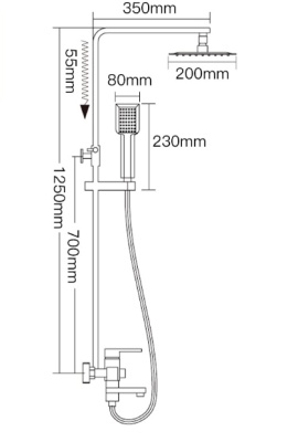 Душевая система Frap F2421 Нержавеющая сталь