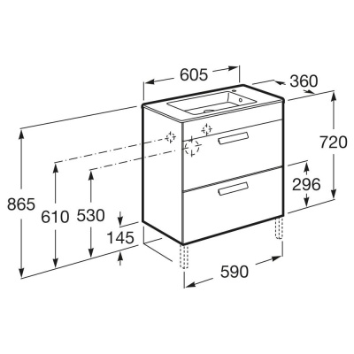 Тумба под раковину Roca Debba 60 ZRU9302707 подвесная Венге