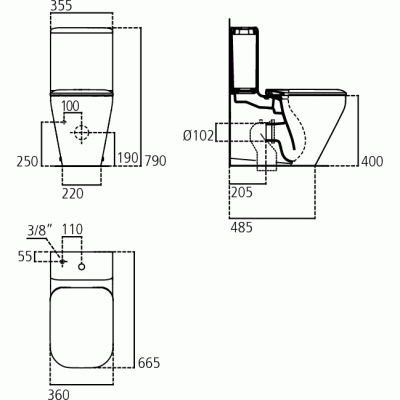 Унитаз компакт Ideal Standard Tonic II K316901 с бачком и сиденьем Микролифт