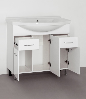 Тумба под раковину Style Line Эко Стандарт 26 Эльбрус 90 Белый глянец