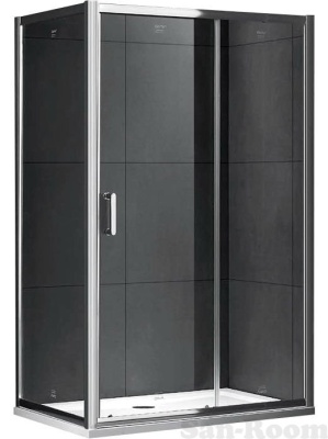 Душевой уголок Gemy S30191E-A100 130х100 профиль Хром стекло прозрачное