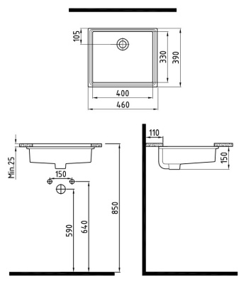 Раковина Bien Infinitum 40 INLA04001FD0W3000 Белая