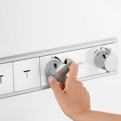 Смеситель для душа Hansgrohe Rain Select 15357400 с термостатом Белый хром