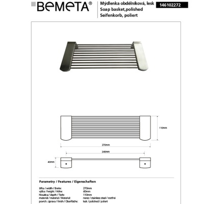 Мыльница Bemeta Cytro 146102272 Хром