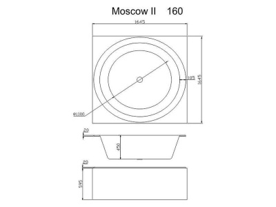 Акриловая ванна Victory Spa Moscow II 165x165 Без системы управления