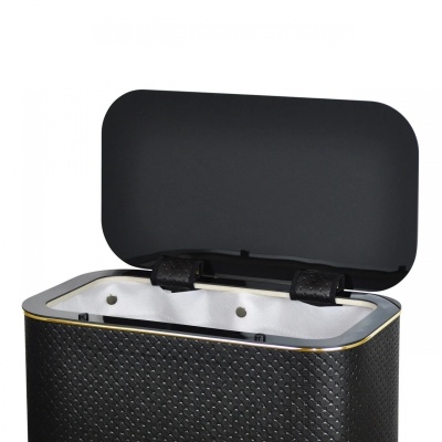 Корзина для белья Cameya Punto PBLG-BG - 9 с микролифтом глубокая Черная, кант золото