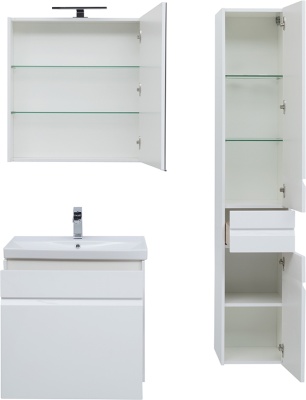 Тумба под раковину Aquanet Палермо 60 203934 подвесная Белый глянец