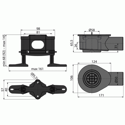 Сифон Alcaplast APZ-S9 низкий Серый