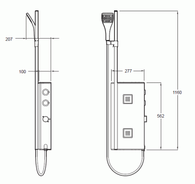 Душевая панель Jacob Delafon Water Tiles Tower E3870-185 Матовый алюминий