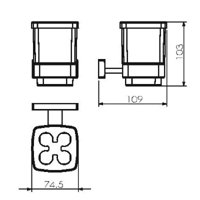 Стакан для зубных щеток Langberger Alster 11929Z Хром