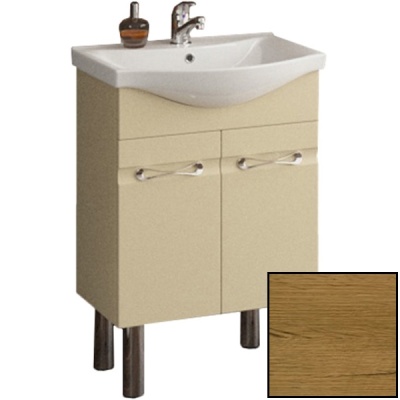 Тумба с раковиной SanVit Прима 55 kprim055 с фактурой под дерево прямые ручки Акация светлая