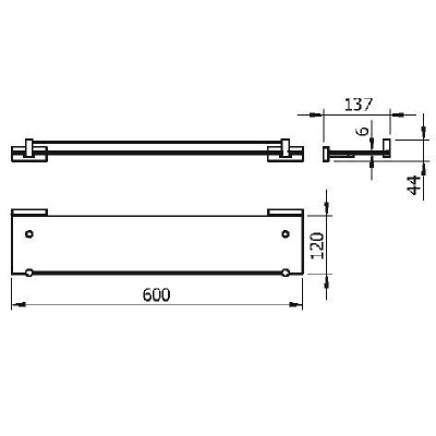 Стеклянная полка Langberger Alster 10951A Хром